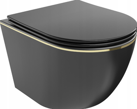 Corciano Maya RIMLESS MISKA WC DESKA WOLNOOPADAJĄCA DUROPLAST SLIM CZARNA