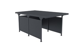 Wiata samochodowa Komplet z Blachami Bocznymi garaż Carport 540 x 285 x 230 cm 