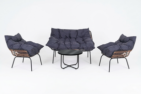 Zestaw Mebli Ogrodowych St Miguel  ławka stolik fotele Zestaw Ogrodowy Wypoczynkowy