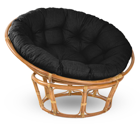 Fotel leżanka sofa Papasan czarna poduszka Corciano
