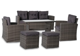 Meble Ogrodowe KARA Zestaw Technorattan 7-osobowy