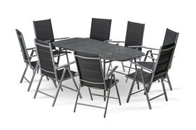 Zestaw mebli ogrodowych Pola Many Bergen stół + 8 krzeseł rozkładanych z aluminium
