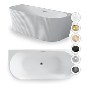 Wanna Pari 170 x 75 x 58 cm wolnostojąca przyścienna w prążki biała z przelewem