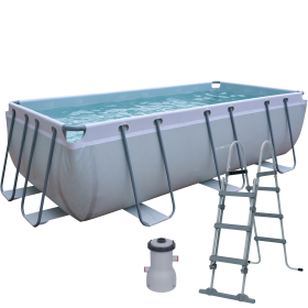 Basen Ogrodowy 400 x 200 x 99 cm Pompa Stelażowy Corciano Plus