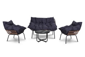 Zestaw Mebli Ogrodowych St Miguel  ławka stolik fotele Zestaw Ogrodowy Wypoczynkowy