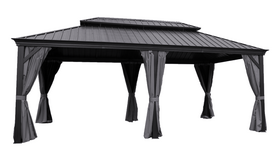 Pawilon Ogrodowy PREMIUM 3.65 x 5.95m Wiata ogrodowa Corciano Stalowy dach