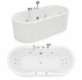 Wanna Łazienkowa Ferrara z Hydromasażem  170 x 80 cm wolnostojąca Akrylowa Jacuzzi