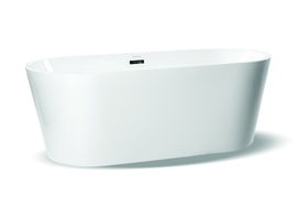 Wanna wolnostojąca biała akrylowa 170 x 80 cm system przelewowy owalna Comfort