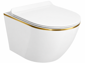 Miska WC Wisząca Corciano Nexa Base Gold Bialy połysk 49x37 cm