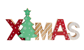 Drewniany napis świąteczny XMAS ozdoba dekoracja