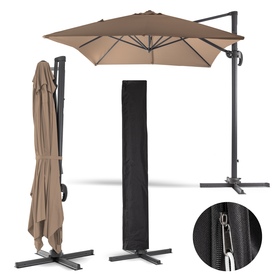 Parasol OGRODOWY TAPAS 296 x 296cm Atracyt/brąz 