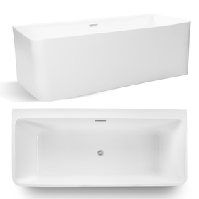 Wanna wolnostojąca biała przyścienna 170 x75 cm z Syfonem VENUS