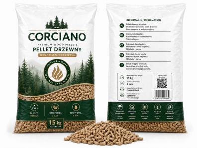 Pellet drzewny Corciano Opał zimowy Paleta 750kg Z drzew Iglastych