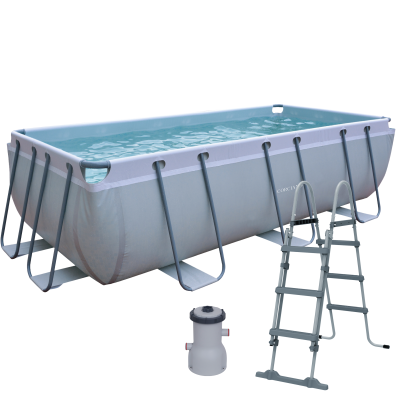 Basen Ogrodowy 400 x 200 x 99 cm Pompa Stelażowy Corciano Plus