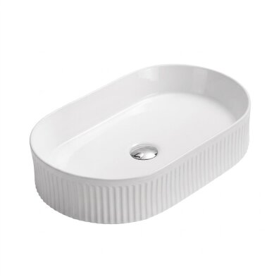 Umywalka nablatowa Corciano Vitaria Oval Biała Połysk 49x31x13 cm