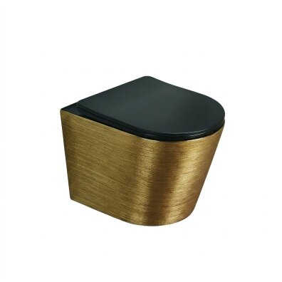 Miska WC podwieszana Corciano Optimo Classic Złoty Szczotkowany z Czarnym Matem 49x37x36 cm