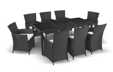 Zestaw Mebli Ogrodowych Rattanowych Bahama Set Max 8 Krzeseł Zestaw Mebli Ogrodowych Rattanowych Bahama Set Max 8 Krzeseł