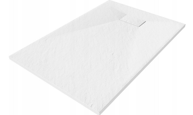 Brodzik Prysznicowy Prostokątny Efekt Kamienia 120 x 90 cm Biały CORCIANO Brodzik Prysznicowy Prostokątny Efekt Kamienia 120 x 90 cm Biały CORCIANO