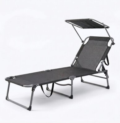 Leżak ogrodowy Osaka składany z daszkiem
