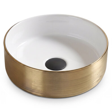 Umywalka nablatowa Corciano Aurelia Pure Gold Złoto-Biała 35 cm