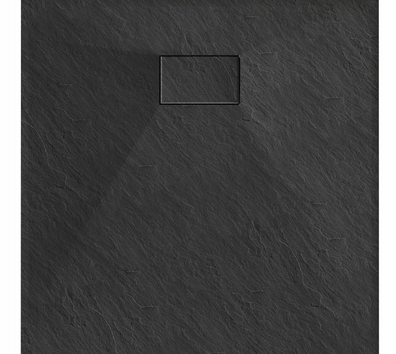 Brodzik prysznicowy kwadratowy Efekt Kamienia 90 x 90 cm Czarny Corciano Brodzik prysznicowy kwadratowy Efekt Kamienia 90 x 90 cm Czarny Corciano