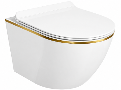 Miska WC Wisząca Corciano Nexa Base Gold Bialy połysk 49x37 cm