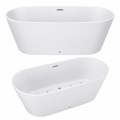 Wanna Łazienkowa Jupiter +  a funkcją masażu POWIETRZNEGO 170 x 80 cm wolnostojąca Akrylowa LED Jacuzzi HYDROMASAŻ
