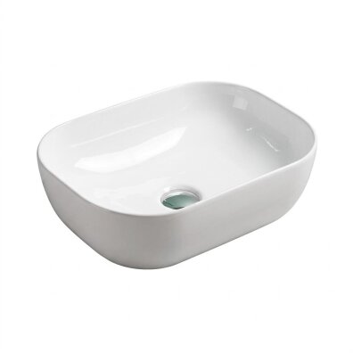 Umywalka Nablatowa Corciano Silvia Curve Lśniąca Biel 46x33x14 cm