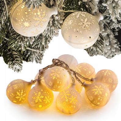 Ozdoba Świąteczna Świecące Bombki Śnieżki Na Baterie 10LED KULE EUROHIT Christmas CH22 THL26 EAN 5901157673855