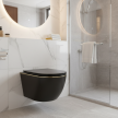 Akcesoria łazienkowe - Miska WC wisząca Corciano Clarity Midnight Gold Czarny Mat ze Złotym Akcentem 49 cm (2)