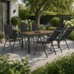 Ogród - ZESTAW OGRODOWY MEBLE OGRODOWE POLA STÓŁ KRZESŁA ALUMINIUM 6 osobowy (4)