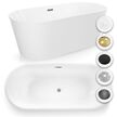 Wanny wolnostojące - Wanna wolnostojąca biała owalna Akrylowa 170 x 80 cm + syfon  JUPITER KOLORY (1)