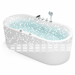 Wanny wolnostojące - Wanna Łazienkowa Ferrara z Hydromasażem  170 x 80 cm wolnostojąca Akrylowa Jacuzzi (10)