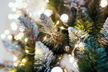 Boże Narodzenie - Sosna z brokatem biała 220 cm  CHOINKA SZTUCZNA  (2)