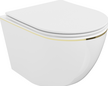 Miski WC - Corciano Cove Rimless Miska WC Deska Wolnoopadająca Duroplast Slim Złota Wzór (1)
