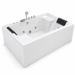 Wanny wolnostojące -  Wanna Łazienkowa z Hydromasażem  Mentona 180 x 120 cm wolnostojąca Akrylowa LED Jacuzzi SPA kompletna (3)