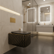 Akcesoria łazienkowe - Miska WC wisząca Corciano Nexa 2 Midnight Gold Edition Czarno-Złota 51x34x35 cm (2)