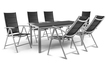 Aluminiowe - Zestaw mebli ogrodowych Pola stół + 6 krzeseł rozkładanych aluminium (1)