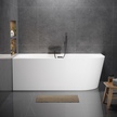 Wanny wolnostojące - Wanna wolnostojąca przyścienna NAROŻNA PULA LEWA 160 x 75 cm biała system przelewowy  (2)