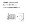 Akcesoria łazienkowe - Miska WC Wisząca Corciano Tornado PLUS Błyszcząca Biel 50x36x36 cm (3)