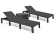 Leżaki ogrodowe - Komplet Dwóch Leżaków Plażowych Haiti + stolik NAXOS (1)