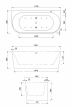 Wanny wolnostojące - Wanna Łazienkowa Doris z Hydromasażem  170 x 80 cm wolnostojąca Akrylowa LED Jacuzzi (6)