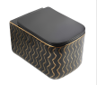 Akcesoria łazienkowe - Miska WC wisząca Corciano Nexa 2 Midnight Gold Edition Czarno-Złota 51x34x35 cm (1)
