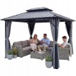 Pawilony ogrodowe - Pawilon Ogrodowy Borneo II 3 x 4.25m Wiata ogrodowa Corciano Stalowy dach (8)