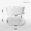 Wanny wolnostojące - Wanna wolnostojąca biała akrylowa 170 x 80 cm system przelewowy owalna Comfort (10)