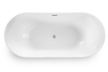 Wanny wolnostojące - Wanna wolnostojąca biała owalna 150 x 80 cm + syfon MALTA (7)