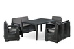 Zestawy ogrodowe - Zestaw Mebli Ogrodowych NAPOLI MINI 6 Rattan Antracyt (1)