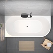 Wanny wolnostojące - Wanna wolnostojąca przyścienna NAROŻNA PULA LEWA 160 x 75 cm biała system przelewowy  (4)