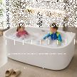 Wanny wolnostojące - Wanna Łazienkowa Doris z Hydromasażem  170 x 80 cm wolnostojąca Akrylowa LED Jacuzzi (3)