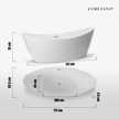 Wanny wolnostojące - Wanna wolnostojąca biała owalna 177 x 82.5 cm + syfon SEA (9)